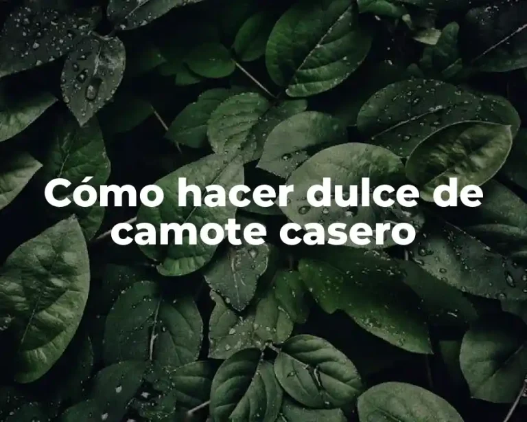 Cómo hacer dulce de camote casero