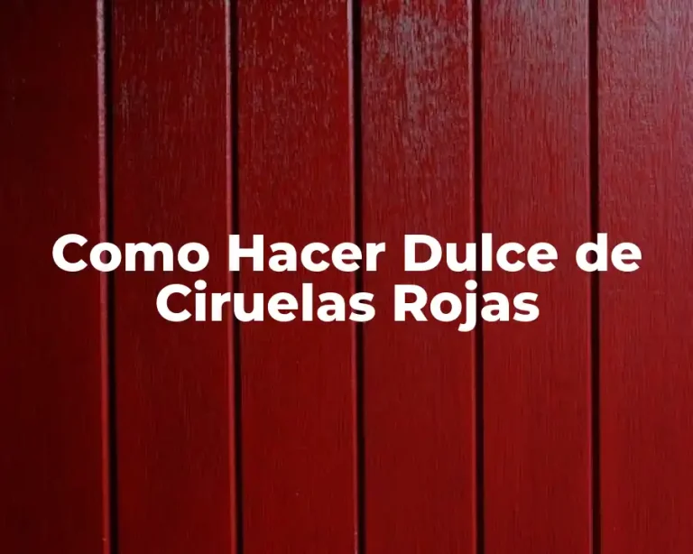 Como Hacer Dulce de Ciruelas Rojas
