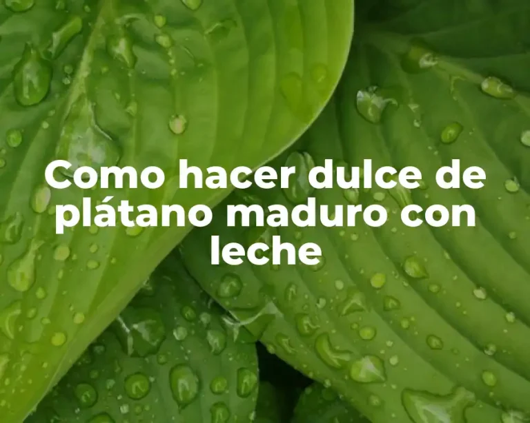 Como hacer dulce de plátano maduro con leche