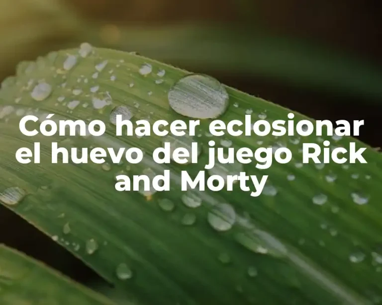 Cómo hacer eclosionar el huevo del juego Rick and Morty