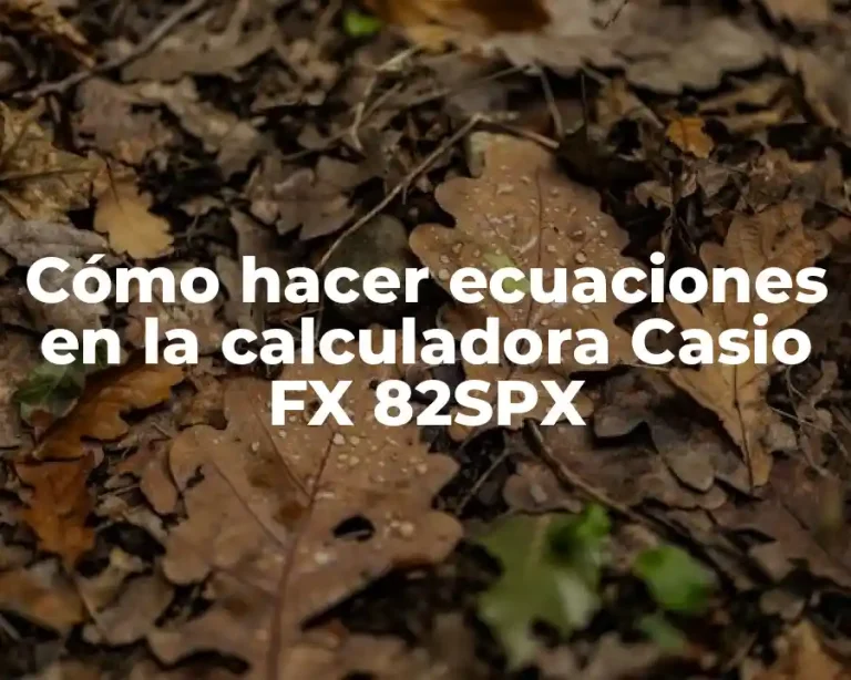 Cómo hacer ecuaciones en la calculadora Casio FX 82SPX