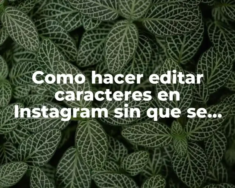 Como hacer editar caracteres en Instagram sin que se muevan