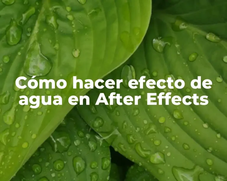 Cómo hacer efecto de agua en After Effects
