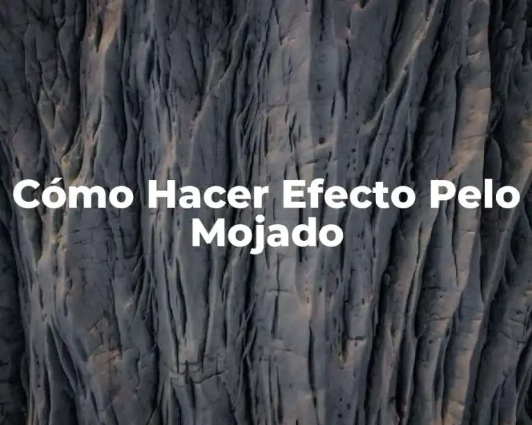 Cómo Hacer Efecto Pelo Mojado