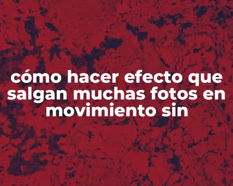 cómo hacer efecto que salgan muchas fotos en movimiento sin