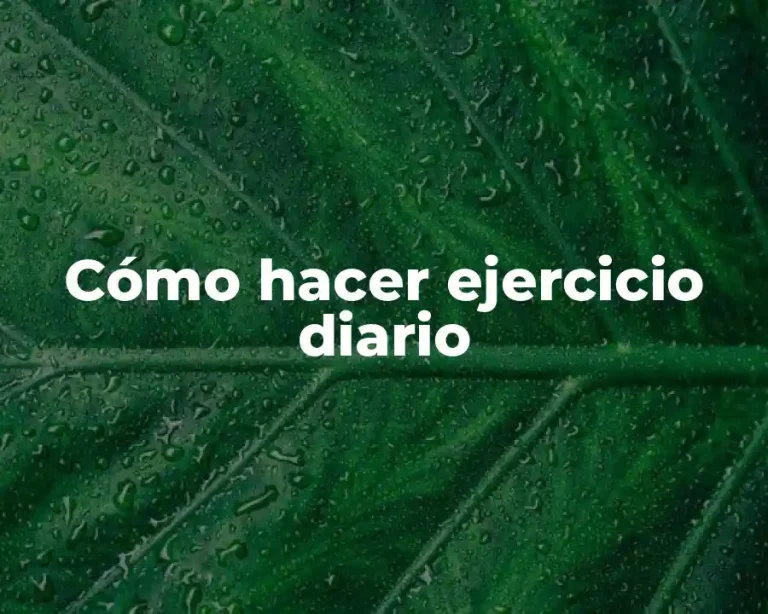 Cómo hacer ejercicio diario