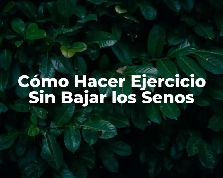 Cómo Hacer Ejercicio Sin Bajar los Senos
