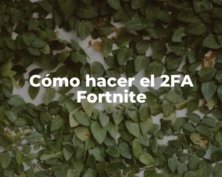 Cómo hacer el 2FA Fortnite