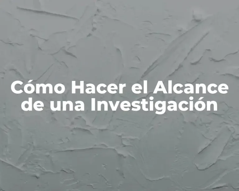 Cómo Hacer el Alcance de una Investigación