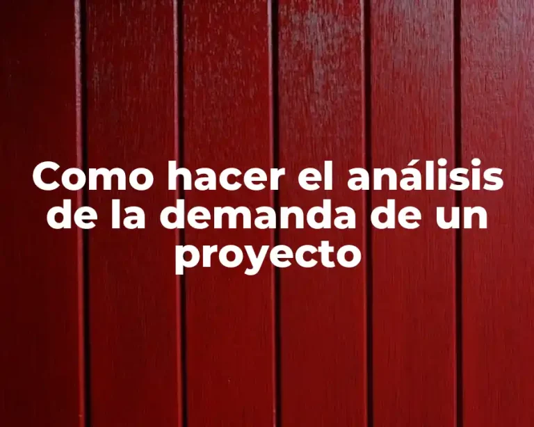 Como hacer el análisis de la demanda de un proyecto