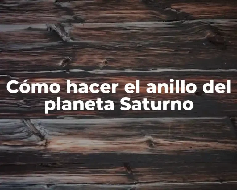 Cómo hacer el anillo del planeta Saturno