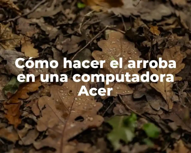 Cómo hacer el arroba en una computadora Acer