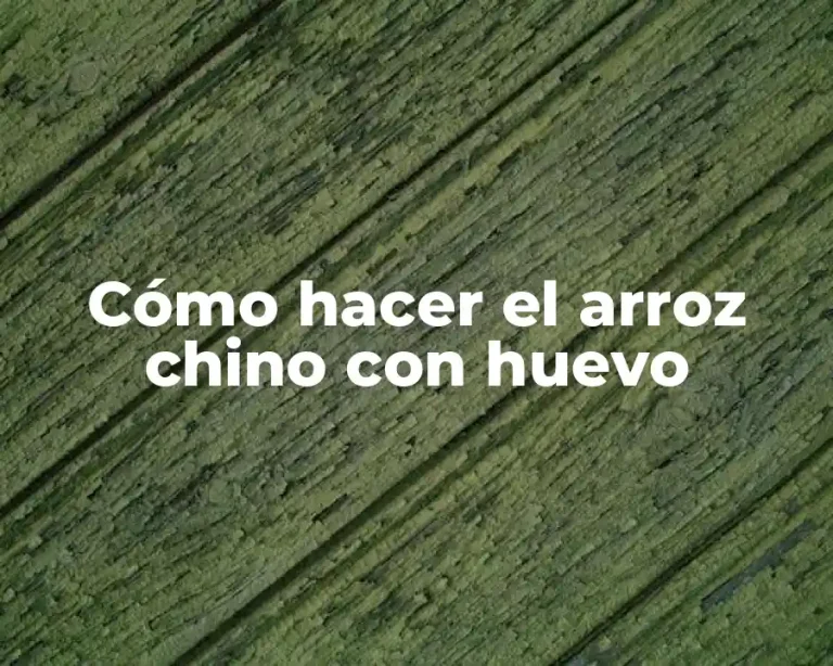 Cómo hacer el arroz chino con huevo