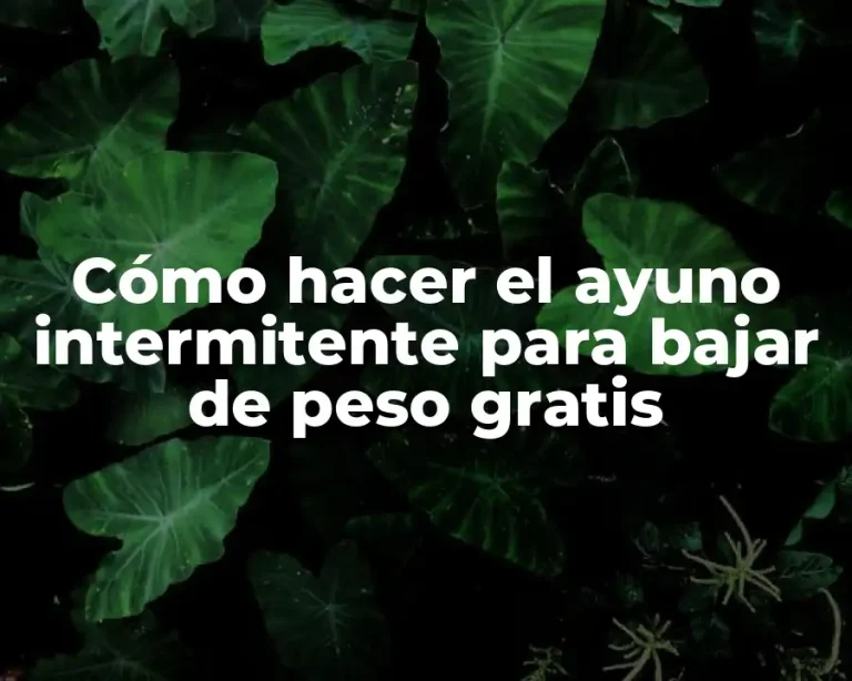 Cómo hacer el ayuno intermitente para bajar de peso gratis