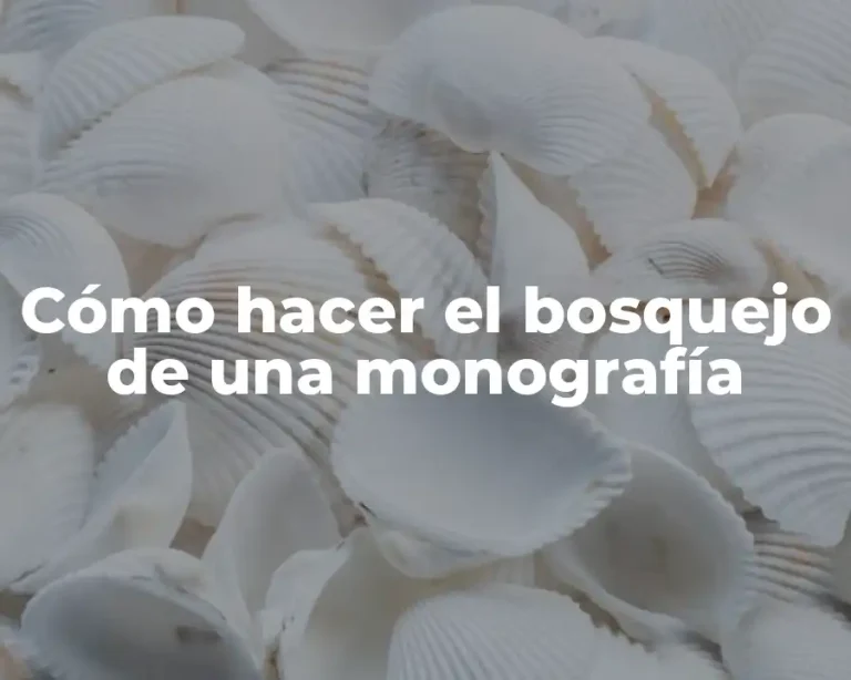 Cómo hacer el bosquejo de una monografía