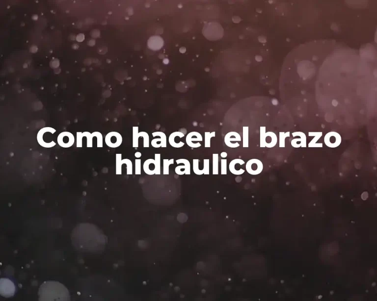 Como hacer el brazo hidraulico