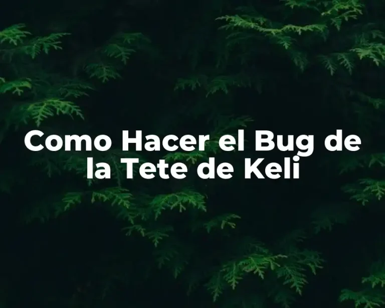 Como Hacer el Bug de la Tete de Keli