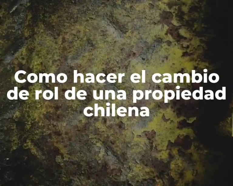 Como hacer el cambio de rol de una propiedad chilena