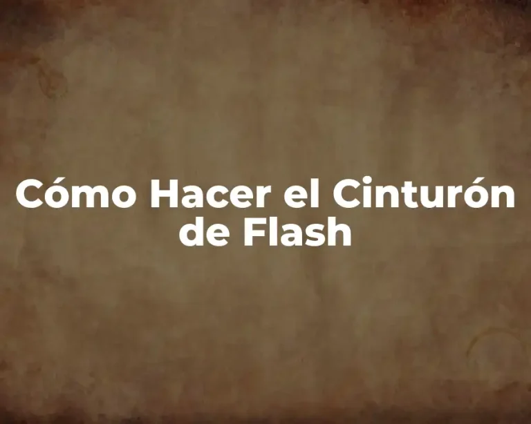 Cómo Hacer el Cinturón de Flash