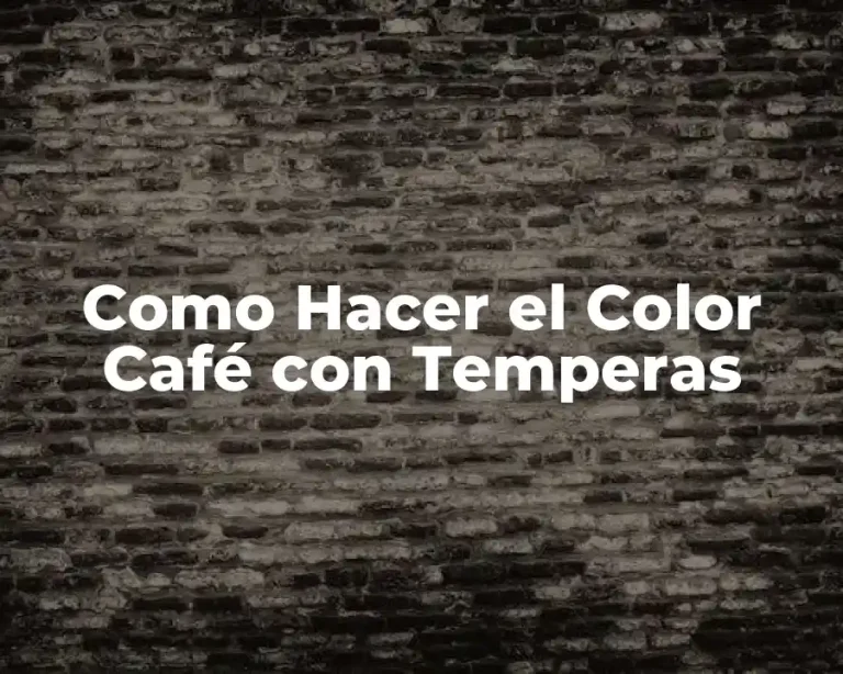 Como Hacer el Color Café con Temperas