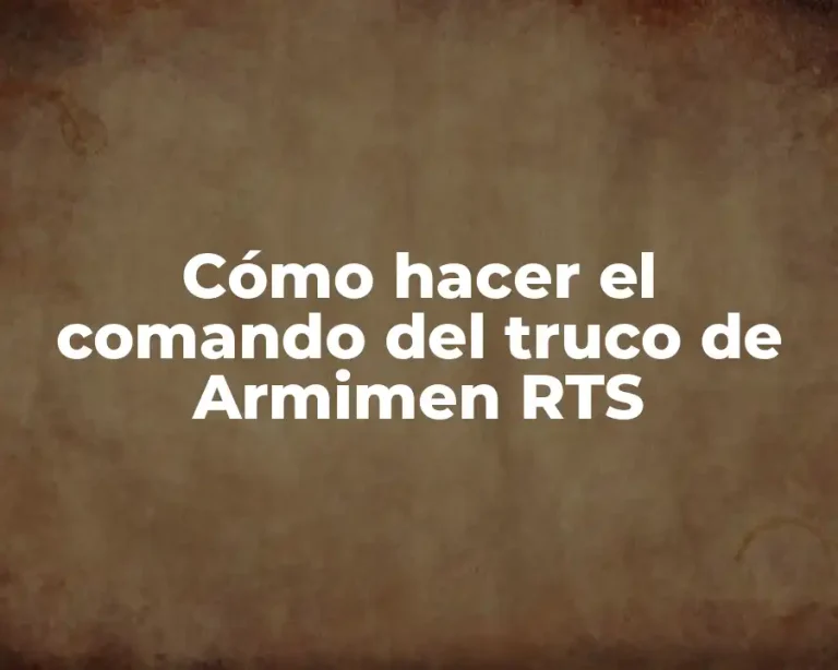 Cómo hacer el comando del truco de Armimen RTS
