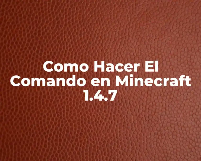 Como Hacer El Comando en Minecraft 1.4.7