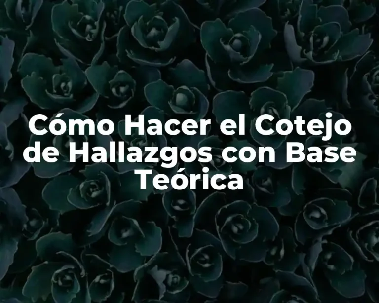 Cómo Hacer el Cotejo de Hallazgos con Base Teórica