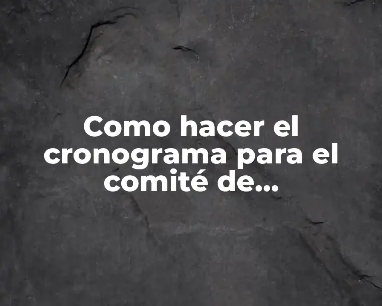 Como hacer el cronograma para el comité de autoevaluación