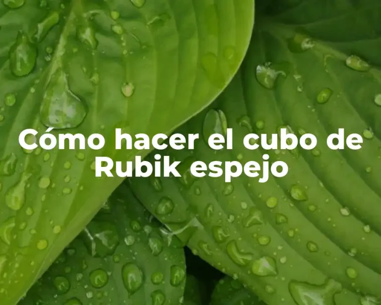Cómo hacer el cubo de Rubik espejo