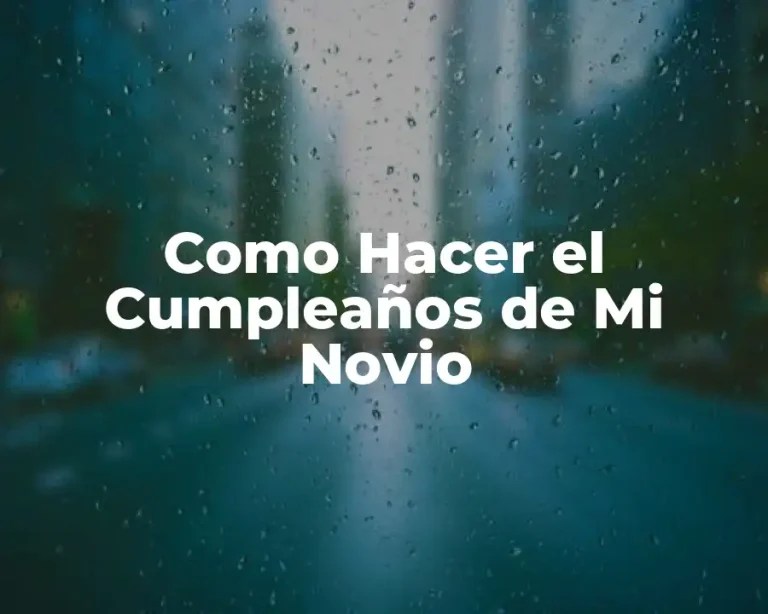 Como Hacer el Cumpleaños de Mi Novio