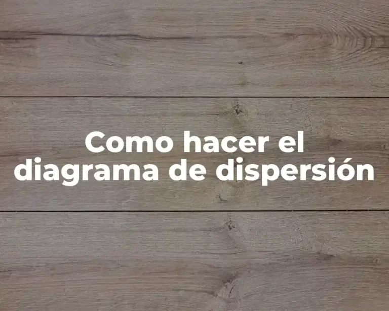 Como hacer el diagrama de dispersión