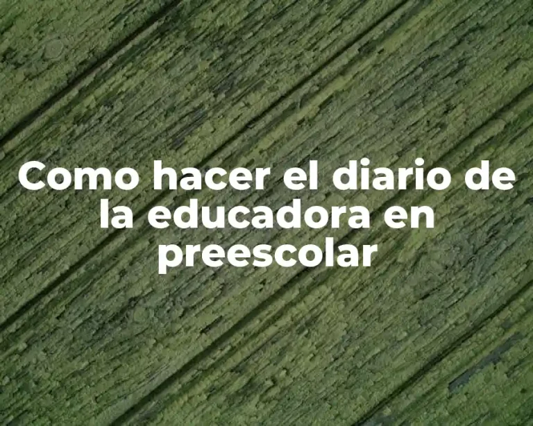 Como hacer el diario de la educadora en preescolar