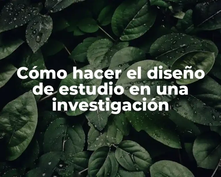 Cómo hacer el diseño de estudio en una investigación