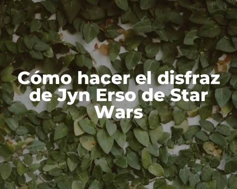 Cómo hacer el disfraz de Jyn Erso de Star Wars