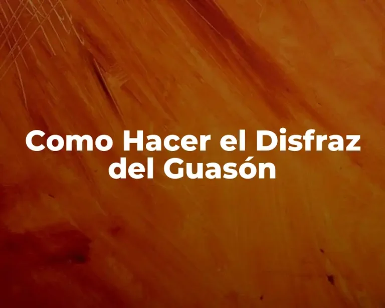 Como Hacer el Disfraz del Guasón