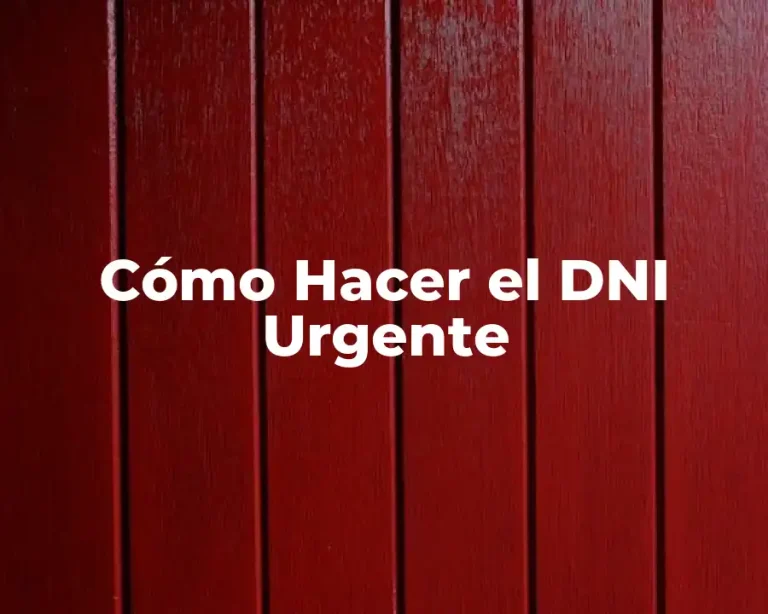 Cómo Hacer el DNI Urgente
