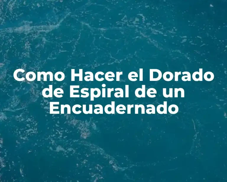 Como Hacer el Dorado de Espiral de un Encuadernado