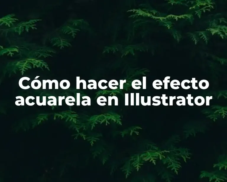 Cómo hacer el efecto acuarela en Illustrator