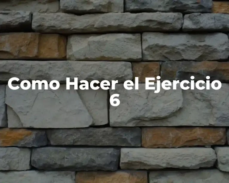 Como Hacer el Ejercicio 6