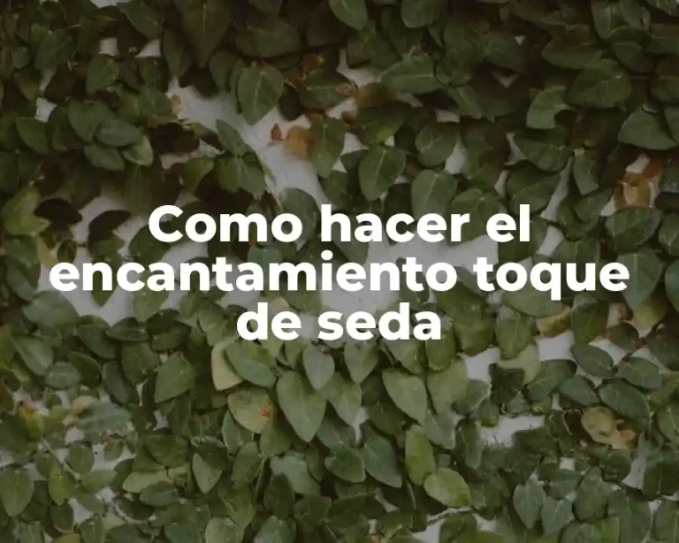 Como hacer el encantamiento toque de seda