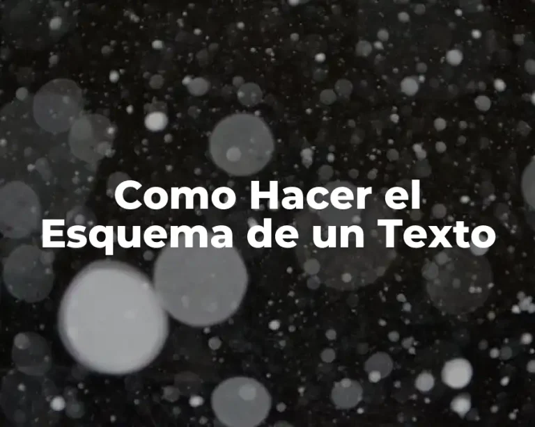 Como Hacer el Esquema de un Texto