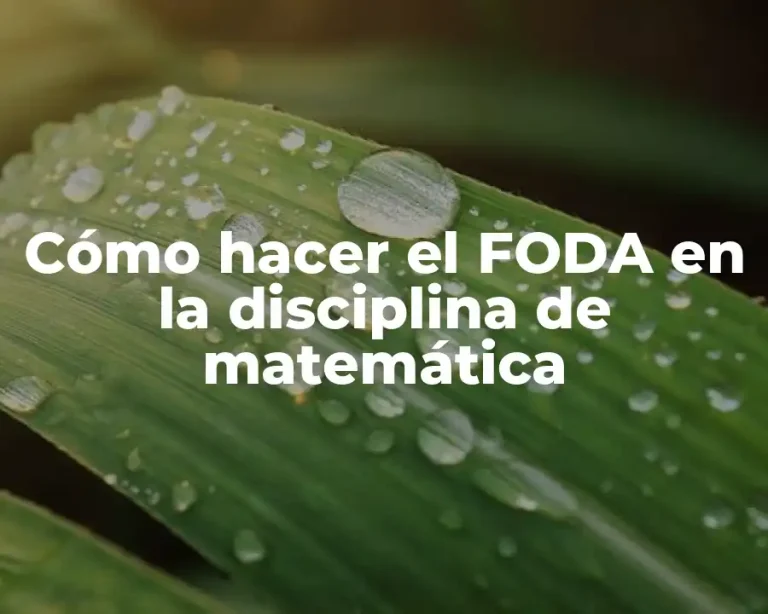 Cómo hacer el FODA en la disciplina de matemática