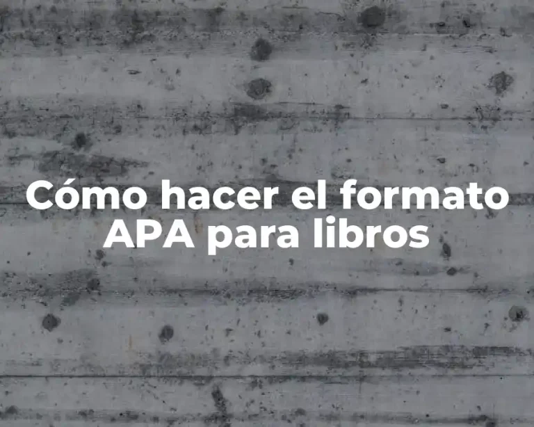 Cómo hacer el formato APA para libros