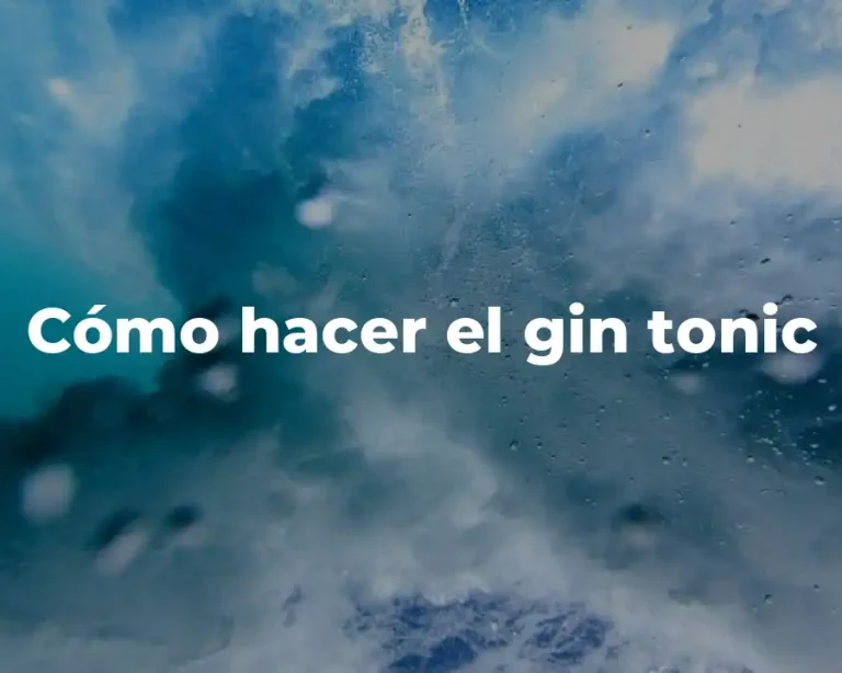 Cómo hacer el gin tonic