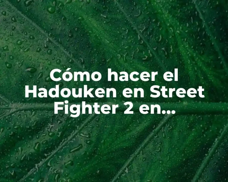 Cómo hacer el Hadouken en Street Fighter 2 en computadora