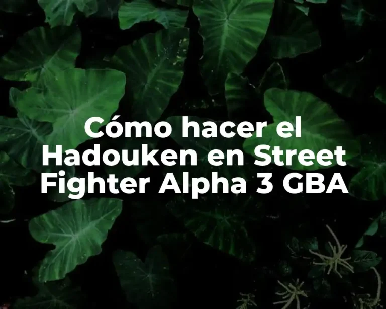 Cómo hacer el Hadouken en Street Fighter Alpha 3 GBA