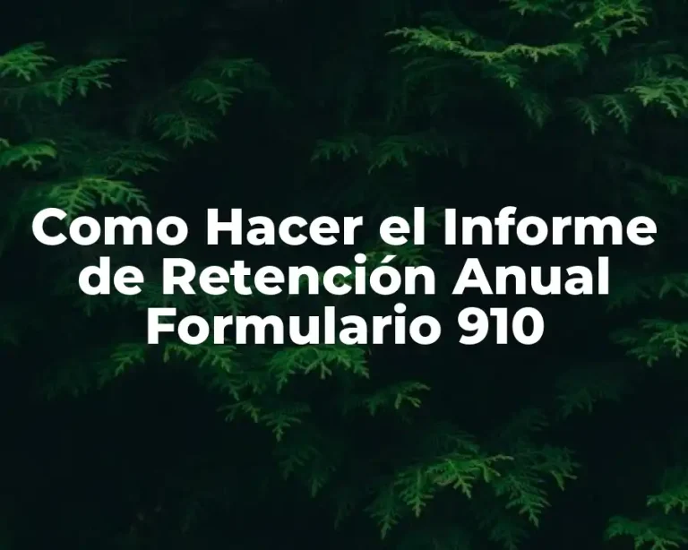 Como Hacer el Informe de Retención Anual Formulario 910