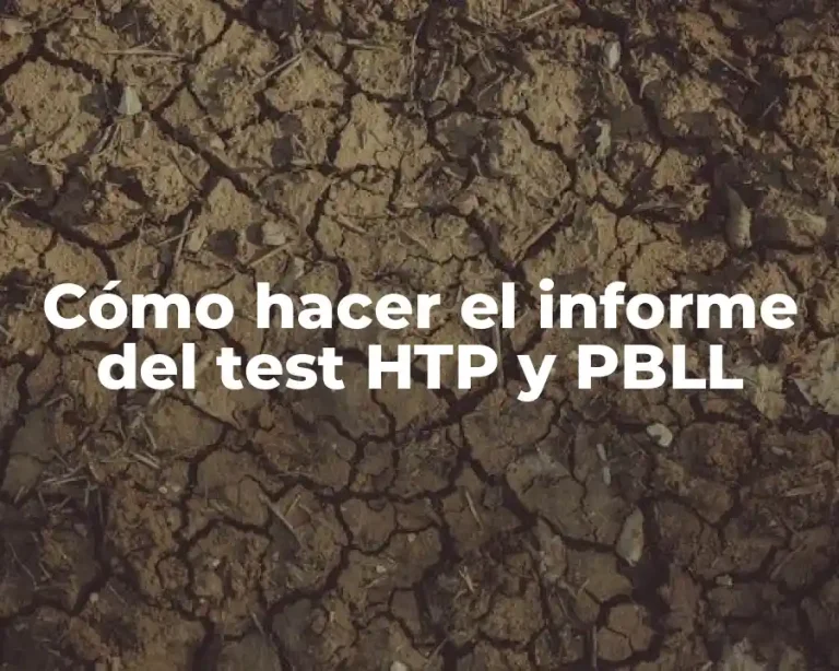 Cómo hacer el informe del test HTP y PBLL