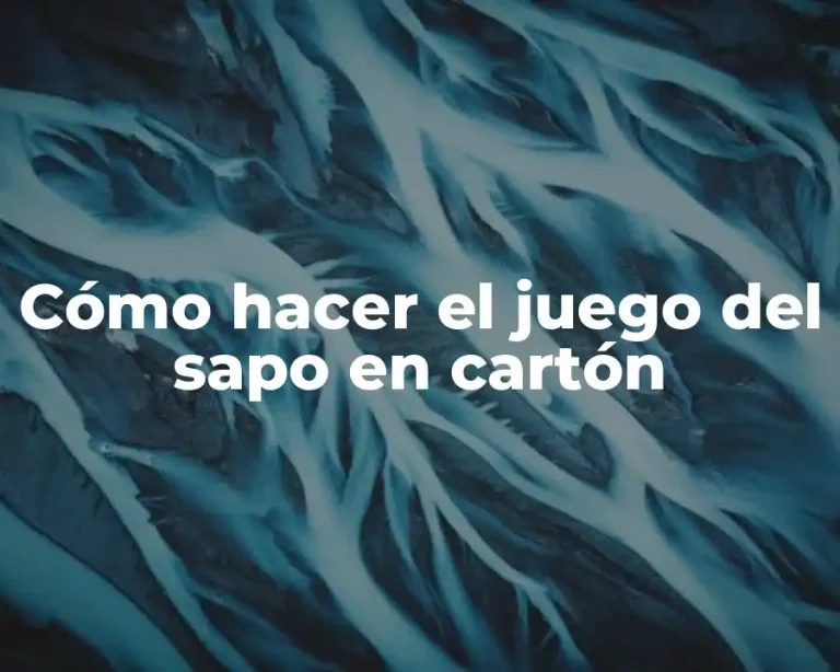 Cómo hacer el juego del sapo en cartón