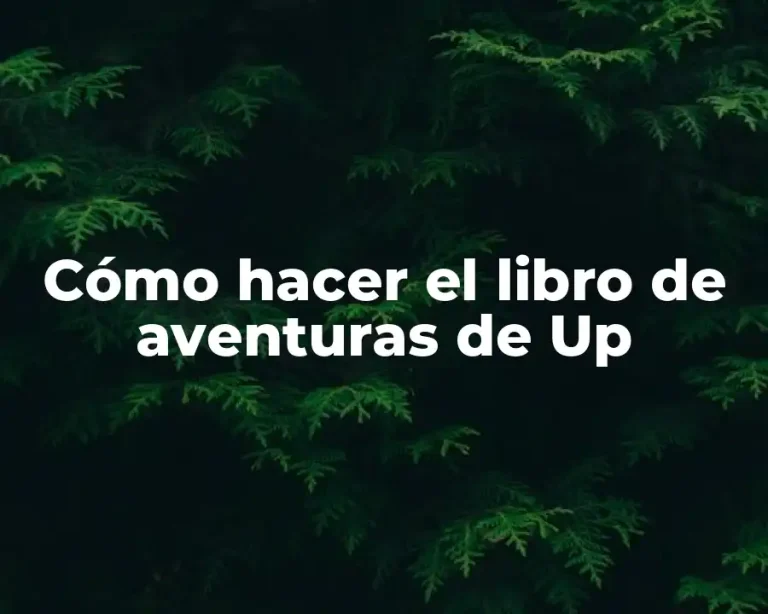 Cómo hacer el libro de aventuras de Up